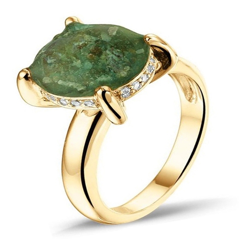 See You RY 003 Y 14k gouden asring met diamant en hars
