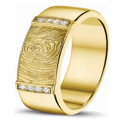 See You RWS 004 14 karaat gouden ring met diamant met vingerafdruk