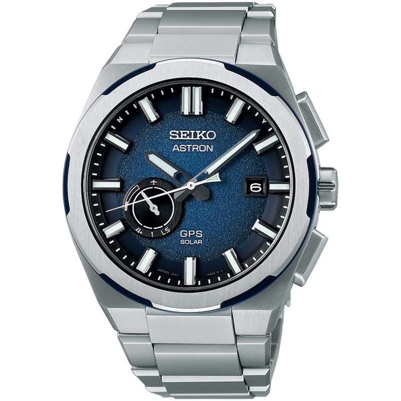 Seiko Astron SSJ023J1 Solar GPS titanium horloge 43 mm