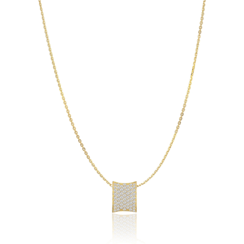 Sif Jakobs SJ-P2391-CZ-YG Felline Concavo goudkleurige ketting zirkonia