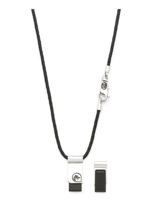 SILK 184 Chevron collier zilver met onyx