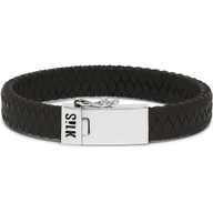 Silk Jewellery 841BLK Leather armband zwart