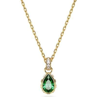 Swarovski 5648751 Stilla ketting goudkleurig met groene steen