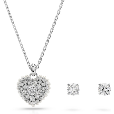 Swarovski 5684383 Hyperbola sieradenset ketting en oorknopjes hartje