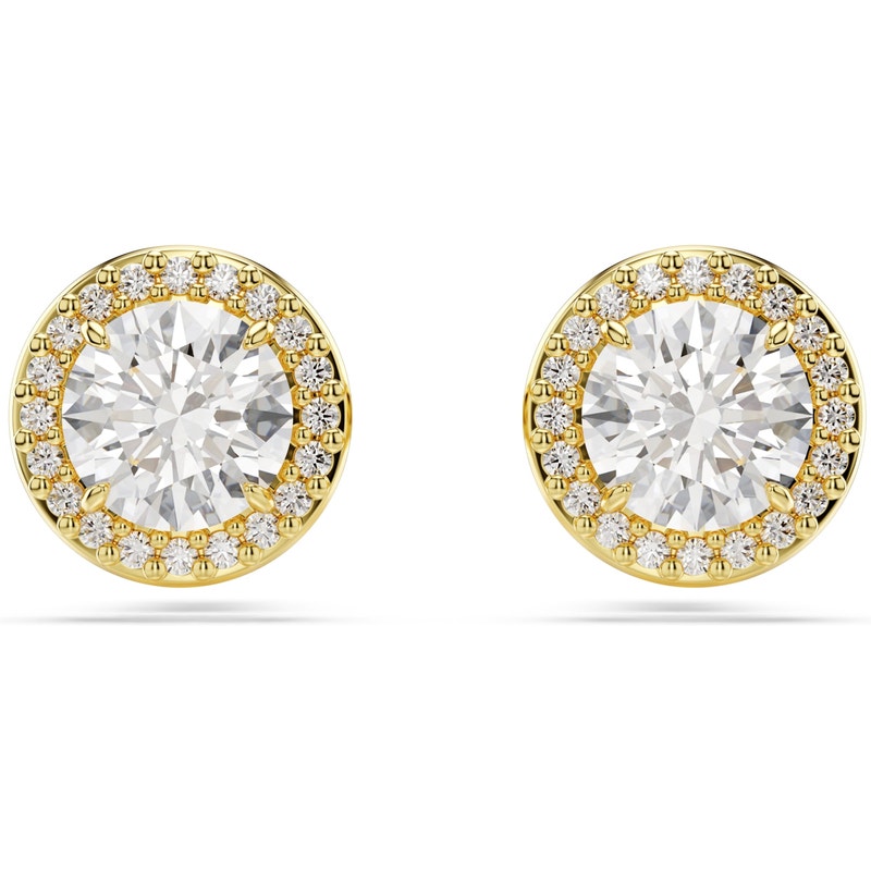 Swarovski 5686637 Una goudkleurige oorknopjes met kristal 9 mm