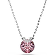 Swarovski 5734230 Bella ketting met v-hanger roze steen