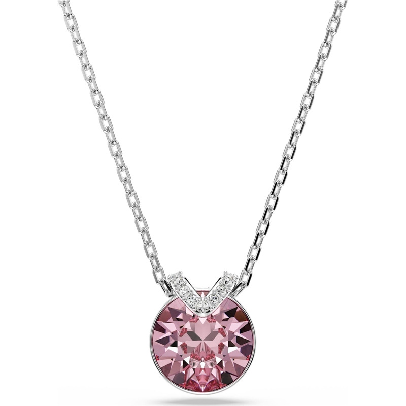 Swarovski 5734230 Bella ketting met v-hanger roze steen