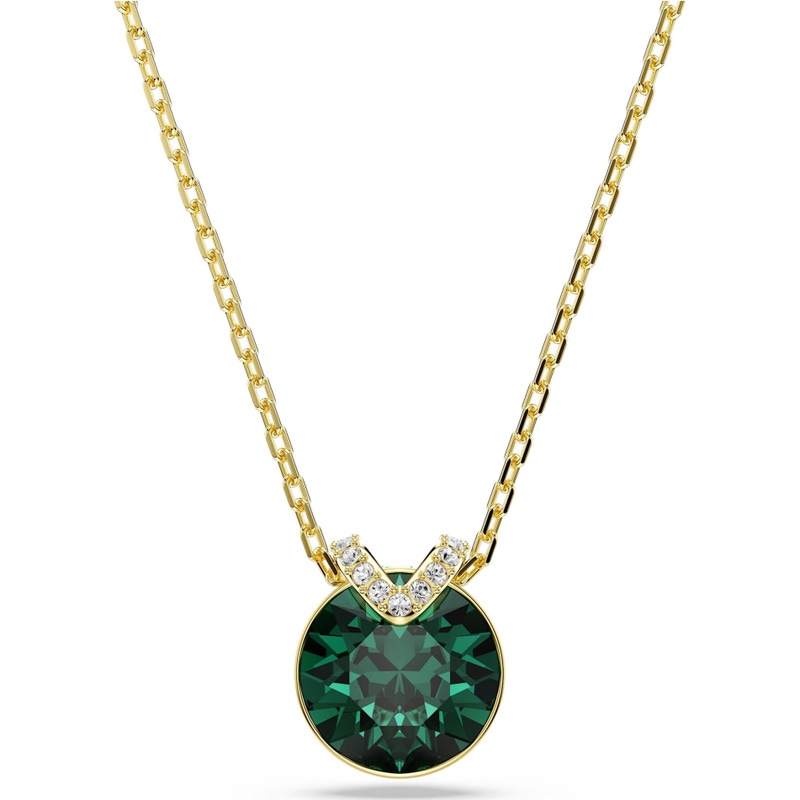 Swarovski 5735387 Bella ketting met v-hanger groene steen
