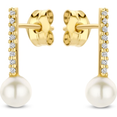 Swing Jewels SWGDE0023-Y 14k gouden oorhangers met diamant en parel