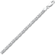 885174 Zilveren konings schakelarmband 3,5 mm