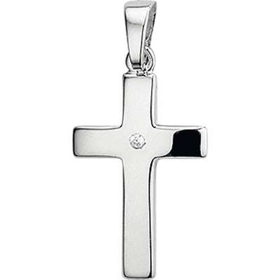 hanger kruis zirkonia zilver wit