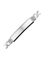 graveerarmband figaro plaat 8 mm 20 cm zilver wit