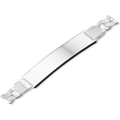 graveerarmband gourmette 4-zijdes geslepen plaat 10 mm 21 cm zilver wit