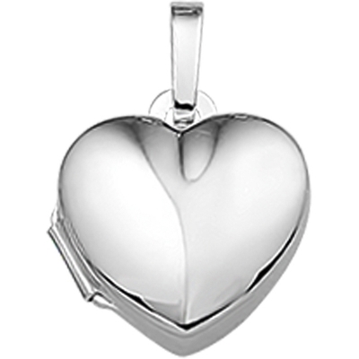 medaillon hart zilver wit