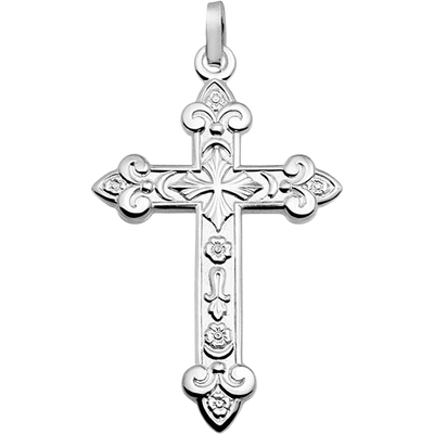 hanger kruis polimat zilver wit