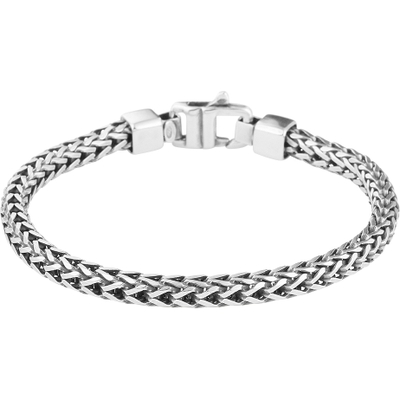 885269 Zilveren geoxideerde vossestaart armband 4,5 mm