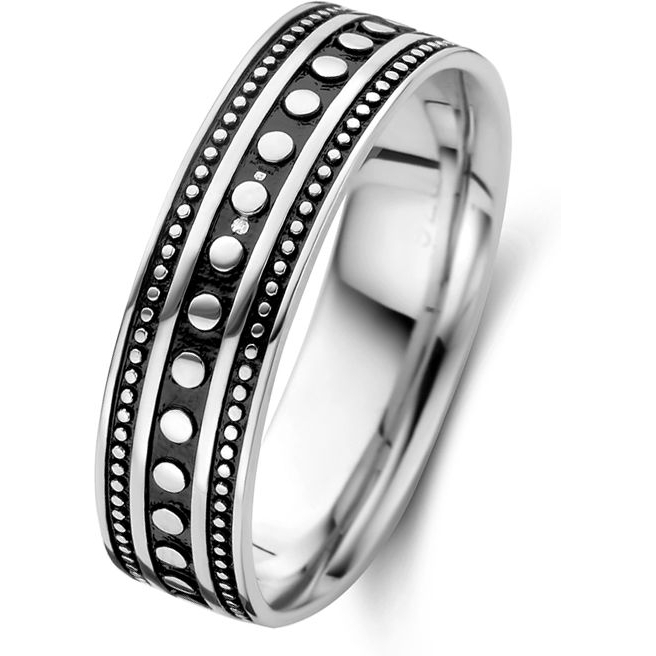 Treasure Collection 883395 Zilveren geoxideerde ring 6 mm