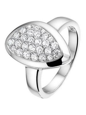 Treasure Collection TC-39066 Zilveren brede ring met zirkonia 16,5 mm