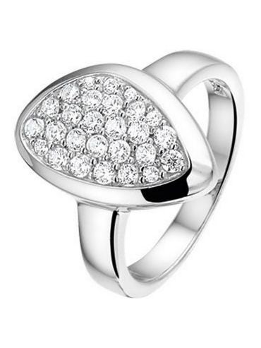 Treasure Collection TC-39066 Zilveren brede ring met zirkonia 16,5 mm