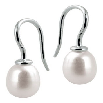 Treasure Collection L721 Zilveren oorhangers met parel franse haak 23,5 mm
