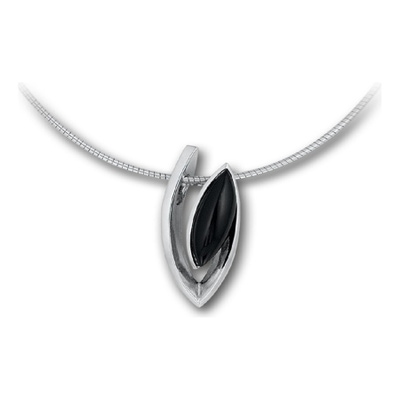 collier onyx 42  3 cm zilver gerhodineerd