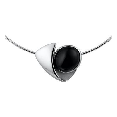 collier onyx 42  3 cm zilver gerhodineerd