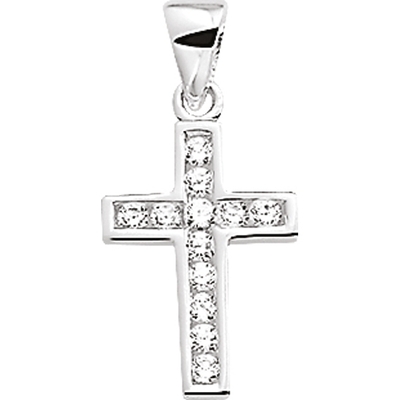 TC-16020 Zilveren kruisje met zirkonia