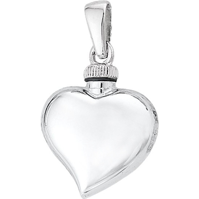 urnhanger hart zilver gerhodineerd