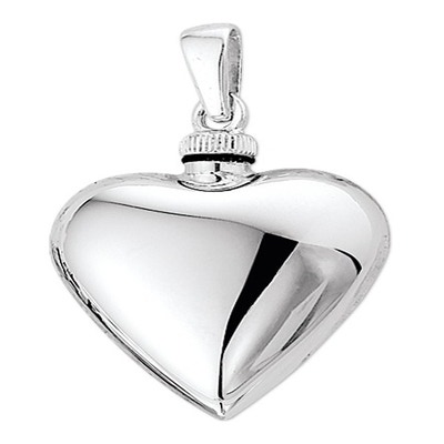 urnhanger hart zilver gerhodineerd