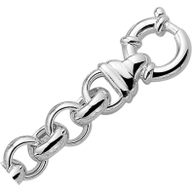 885277 Zilveren jasseron armband met springslot 11 mm