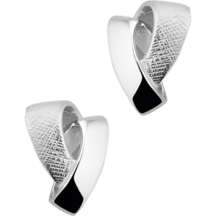 885435 Zilveren oorknopjes gescracht 16 mm