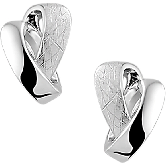 885439 Zilveren oorknopjes gescracht 12 mm