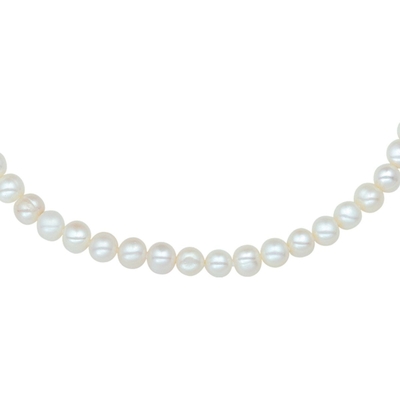 collier parel 75 mm 42  4 cm zilver gerhodineerd