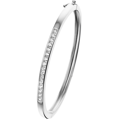 885278 Zilveren slavenarmband met zirkonia 4 mm
