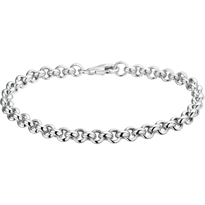 885182 Zilveren jasseron schakelarmband 5,5 mm 19,5 cm