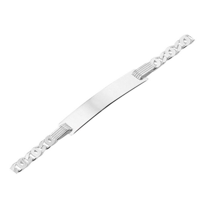 graveerarmband valkenoog plaat 50 mm 14-16 cm zilver gerhodineerd