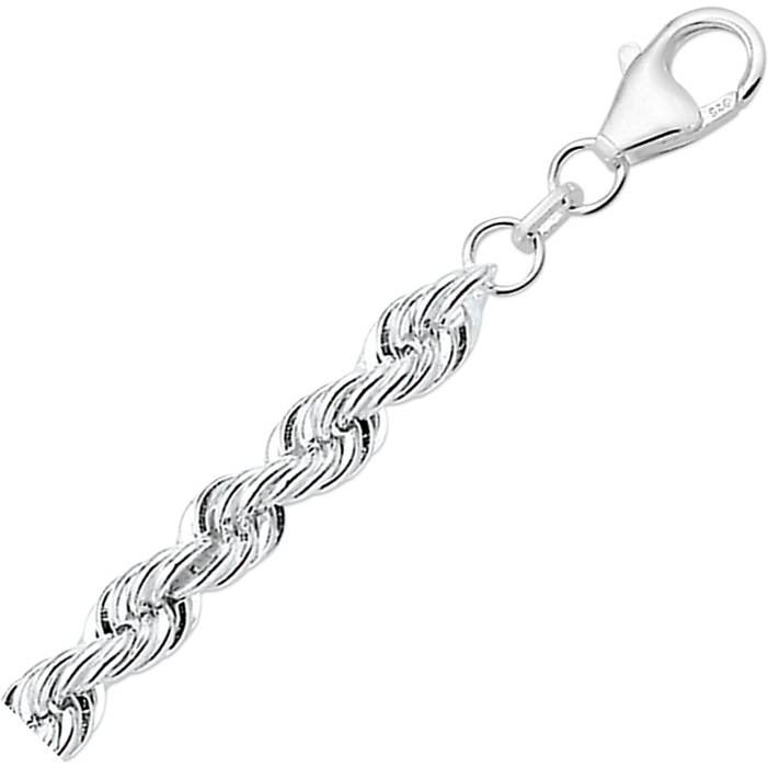 884525 Zilveren koord armband massief 5,5 mm 19 cm