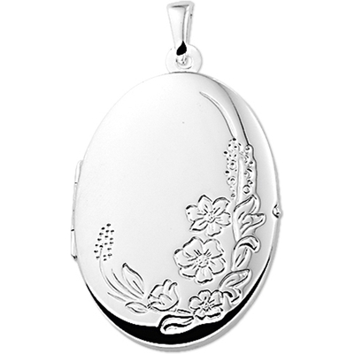 medaillon gravure zilver gerhodineerd