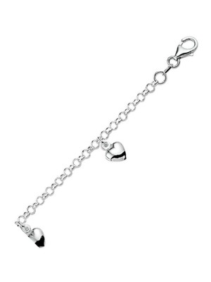 armband hart 15 cm zilver gerhodineerd