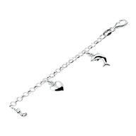 armband diverse bedels 15 cm zilver gerhodineerd