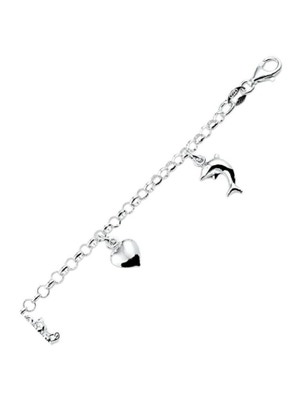 armband diverse bedels 15 cm zilver gerhodineerd