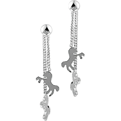 oorhangers paard zilver gerhodineerd