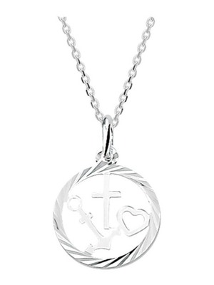 collier geloof hoop en liefde 13 mm 41  4 cm zilver gerhodineerd