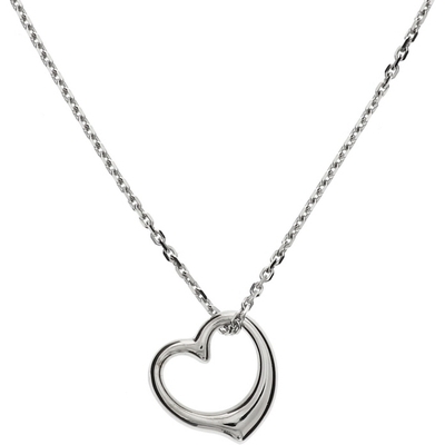 collier hart 13 mm 41  4 cm zilver gerhodineerd