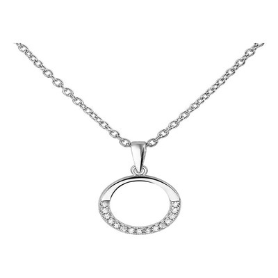 collier zirkonia 41  4 cm zilver gerhodineerd