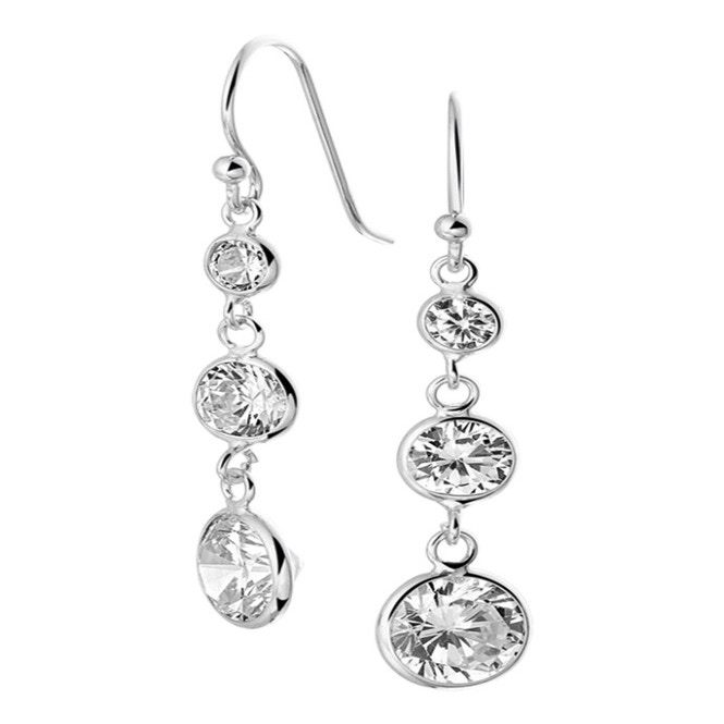 Treasure Collection TC-42388 Zilveren oorhangers zirkonia