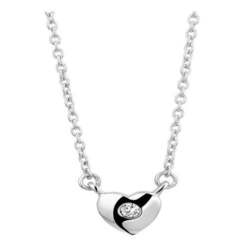 Treasure Collection TC-43144 Zilveren ketting met hartje zirkonia