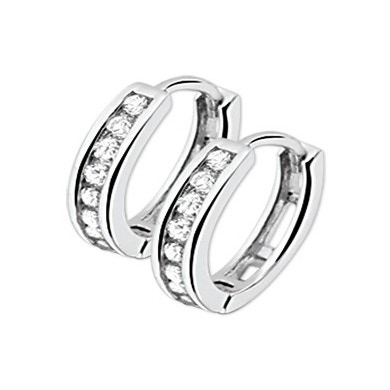 klapoorringen zirkonia zilver gerhodineerd