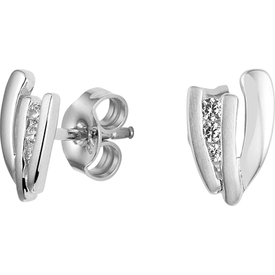 oorknoppen zirkonia zilver gerhodineerd