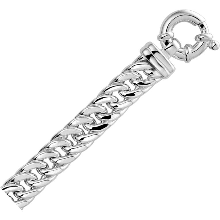 885285 Zilveren gourmet schakelarmband 10 mm